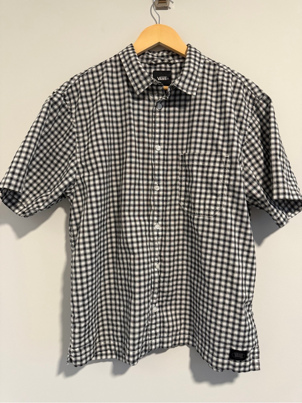Vans Black and White Checked Button-Down Shirt